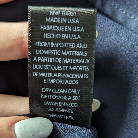 WAYF Navy Floral Wrap Maxi Dress with Crossed Back Straps and Flutter Neckline - Picture 6 of 7